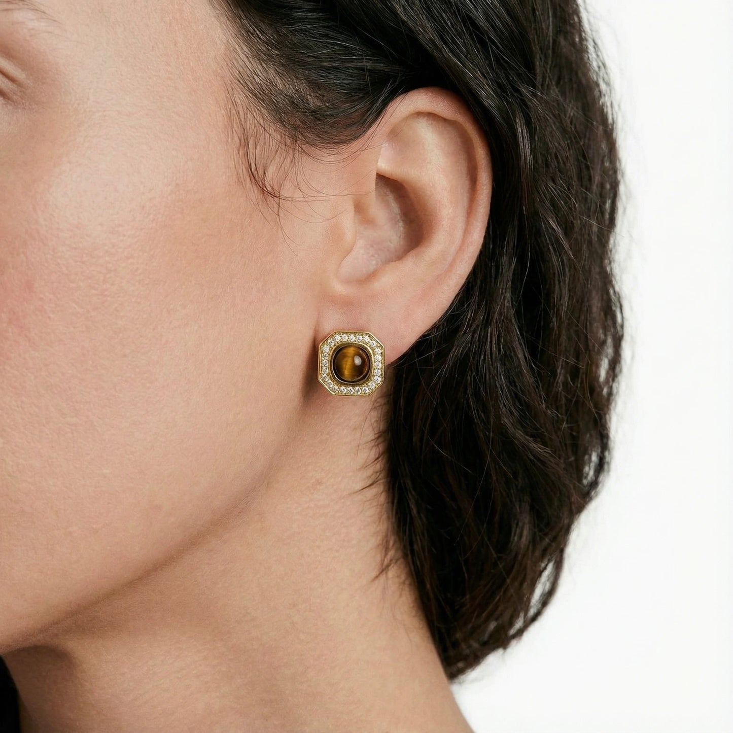 Golden Octagon Studs